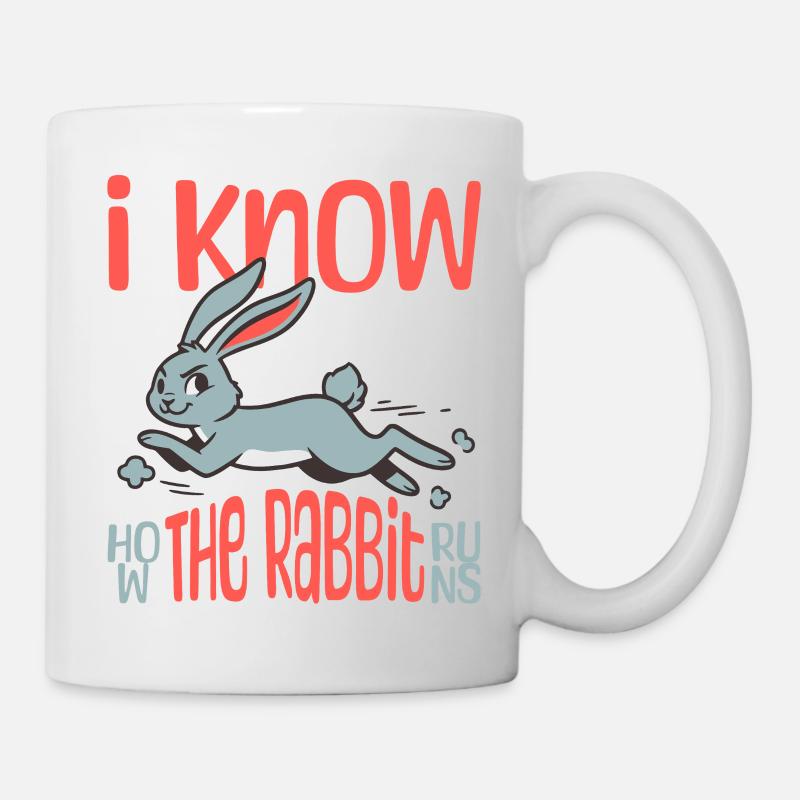 Je sais comment court le lapin (en anglais) - Mug blanc - blanc