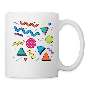 Neon-Geometrie: Knallige Formen - Tasse - Weiß - Rechts
