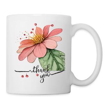 Fleur délicate, merci - Mug blanc - blanc - Droite
