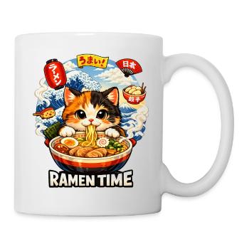 Katzen Ramen Nudel Japaner Anime Manga Kawaii - Tasse - Weiß - Rechts