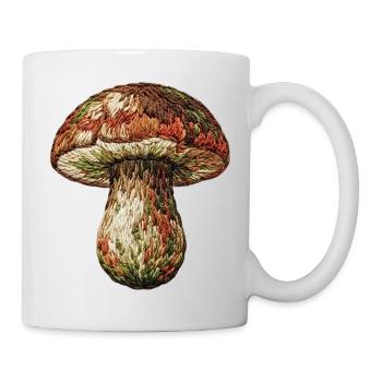 Mushroom in embroidered look (printed) - Mug - white - Right