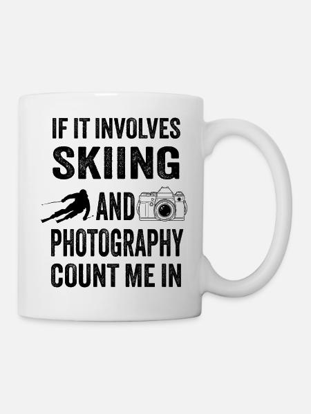 Skiing and Photography - Winter Sports Photo Gift - Mug - white