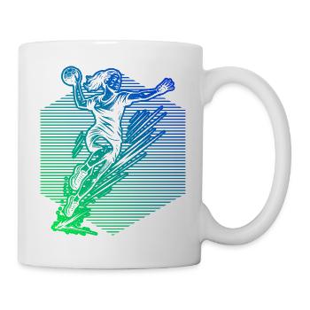 Handball Illustration für Handball fuer Frauen - Tasse - Weiß - Rechts