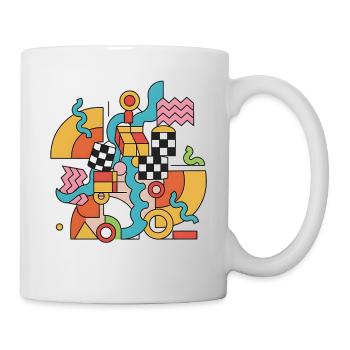 Colorful geometry in abstract style Pop Art 90s - Mug - white - Right