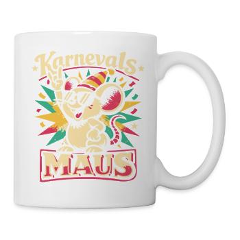 Karnevalsmaus Rock Musik Lustig Geschenk - Tasse - Weiß - Rechts