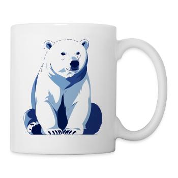 Ours polaire bleu grand ours polaire amical assis - Mug blanc - blanc - Droite