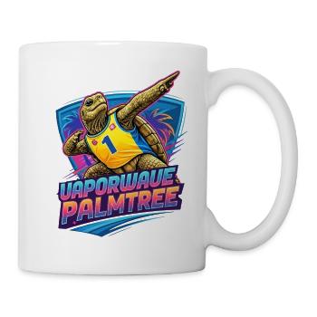 Neon Surf-Turtle Palmtree - Tasse - Weiß - Rechts