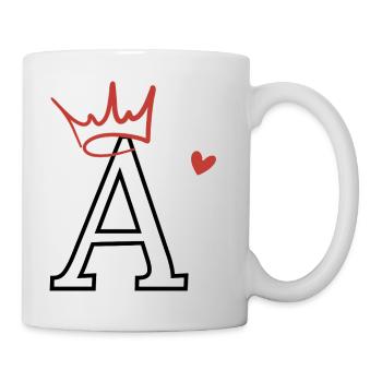 Herzkronen-Brief - Tasse - Weiß - Rechts
