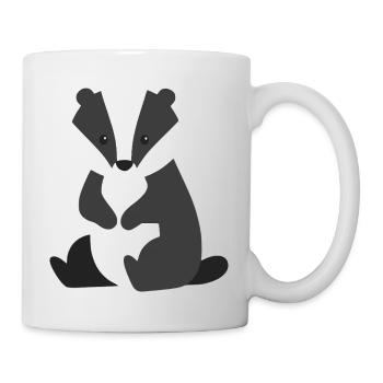 Style minimaliste de blaireau assis mignon - Mug blanc - blanc - Droite
