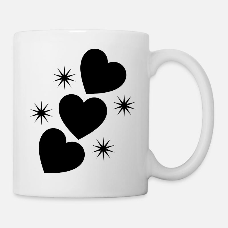 Hearts & Stars - Tasse - Weiß