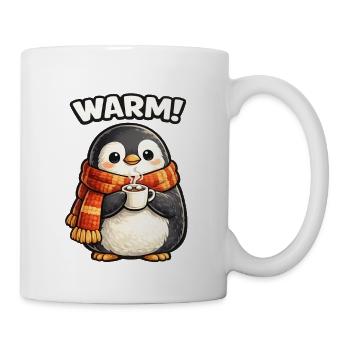 Warming penguin with coffee - Mug - white - Right