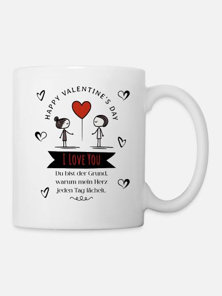 Herzbotschaft zu zweit - Tasse - Weiß