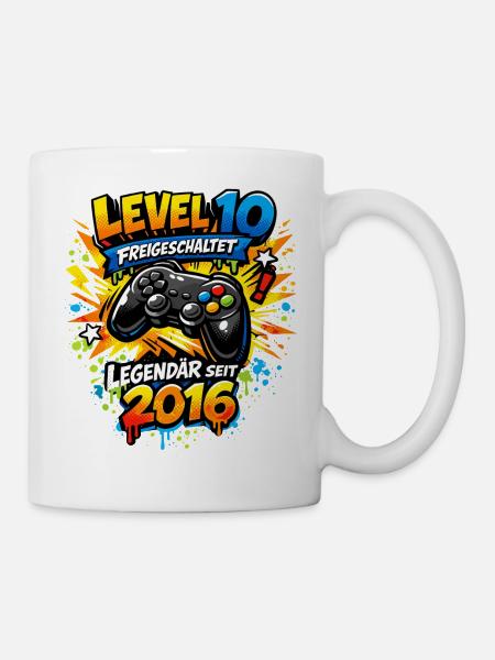 Level 10 Complete 2016 Geburtstag Junge Gamer Gesc - Tasse - Weiß