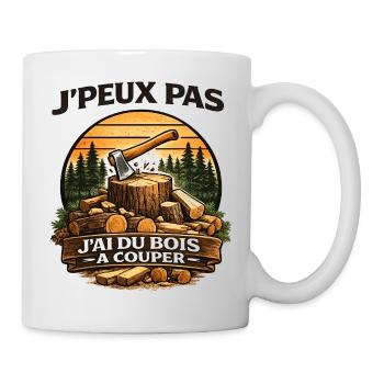 I can't, I have wood to cut - Mug - white - Right