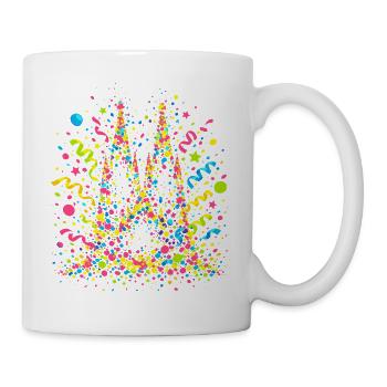Kölsche Jeck Konfetti Kostüm Karneval Dom - Tasse - Weiß - Rechts