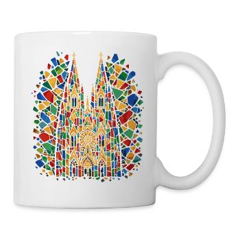 Kölner Dom Karneval Konfetti Kostüm Fasching - Tasse - Weiß - Rechts