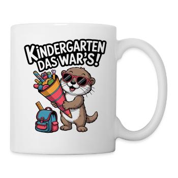 KINDERGARTEN DAS WAR'S! Jetzt Schulkind! - Tasse - Weiß - Rechts
