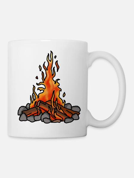 Lagerfeuer - Tasse - Weiß