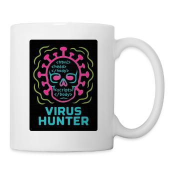 Cybersicherheit: Virus Hunter - Tasse - Weiß - Rechts