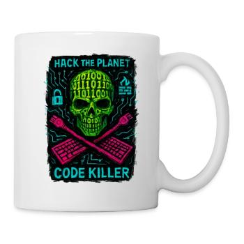 Hack the Planet Code Killer – Cybersicherheit - Tasse - Weiß - Rechts