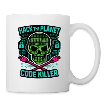 Cybersicherheit: Hack den Planeten - Tasse - Weiß - Rechts
