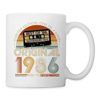 1986 Vintage 40th Birthday Retro Gift - Mug - white - Right