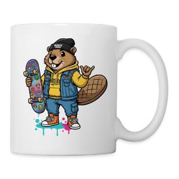 Beaver Skateboarder Crew - Mug - white - Right