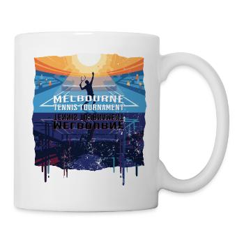Sweat à capuche et t-shirt fan du tournoi de tennis à Melbourne - Mug blanc - blanc - Droite