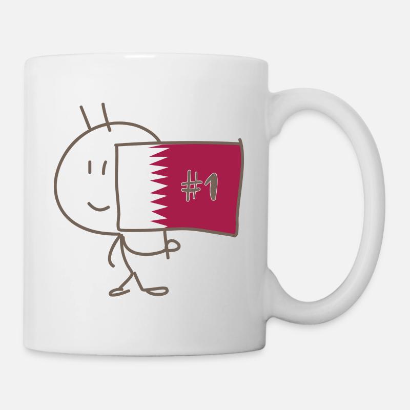 Drapeau_du_Qatar_floque_d-un_#1 - Mug blanc - blanc