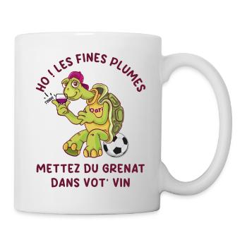 Ho_les_fines_plumes_mettez_du_grenat_dans_vot-_vin - Mug blanc - blanc - Droite