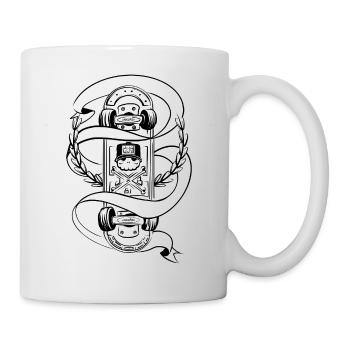 Skateboard Skull Laurel Badge - Mug - white - Right