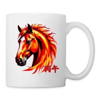 Blazing Horse Zodiac Polygon Art - Mug - white - Right