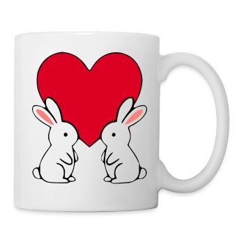 Valentinstag Rotes Herz, Valentinstag - Tasse - Weiß - Rechts