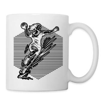 Modernes Handball Artwork fuer Frauen - Tasse - Weiß - Rechts