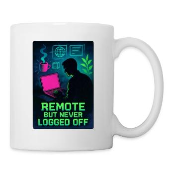 Connected teleworker H24 design neon cyber - Mug - white - Right