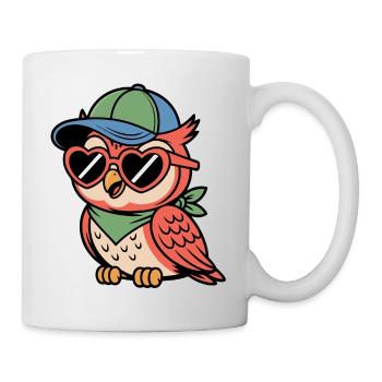 Lunettes de soleil au look rétro - Mug blanc - blanc - Droite