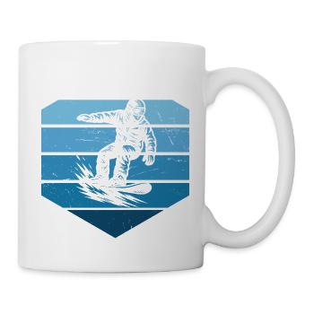 Minimalistisches Snowboard Motiv - Tasse - Weiß - Rechts