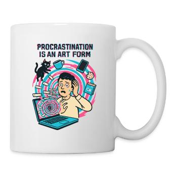 Procrastination : L'Art du Télétravail et du Rush - Mug blanc - blanc - Droite