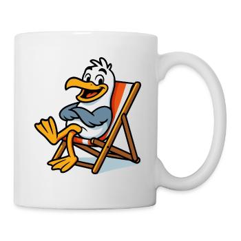 Lounge-Seemöwe am Strand - Tasse - Weiß - Rechts
