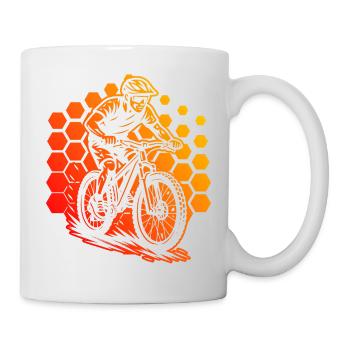 Modern mountain bike artwork - Mug - white - Right