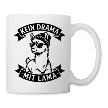 Kein Drama mit Lama - Tasse - Weiß - Rechts