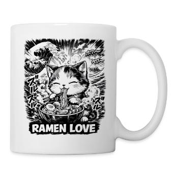 Katzen Ramen Nudel Japaner Anime Manga Kawaii - Tasse - Weiß - Rechts