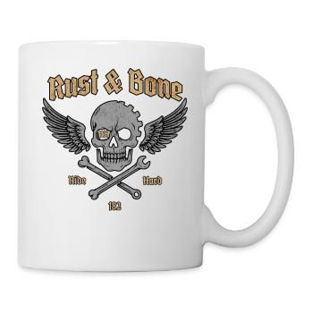 Conception de l’aile de crâne de moto en os de rouille - Mug blanc - blanc - Droite