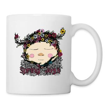 Spring Joy Gnome – Cozy Nature Illustration - Mug - white - Right