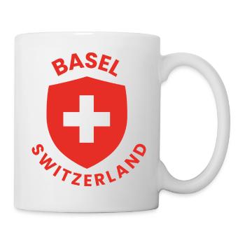 Bouclier de Bâle croix suisse - Mug blanc - blanc - Droite