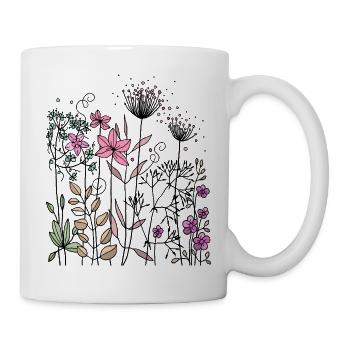 Blumen - Tasse - Weiß - Rechts