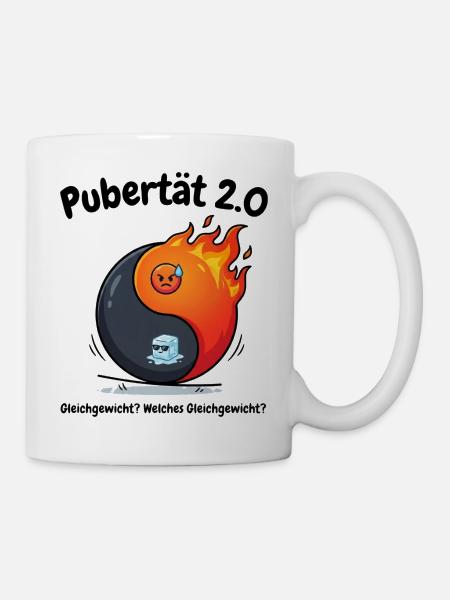 Pubertät 2.0 - Menopause Yin Yang & Gleichgewicht - Tasse - Weiß