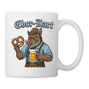 Eber-Hart Bierheld mit Brezel - Tasse - Weiß - Rechts
