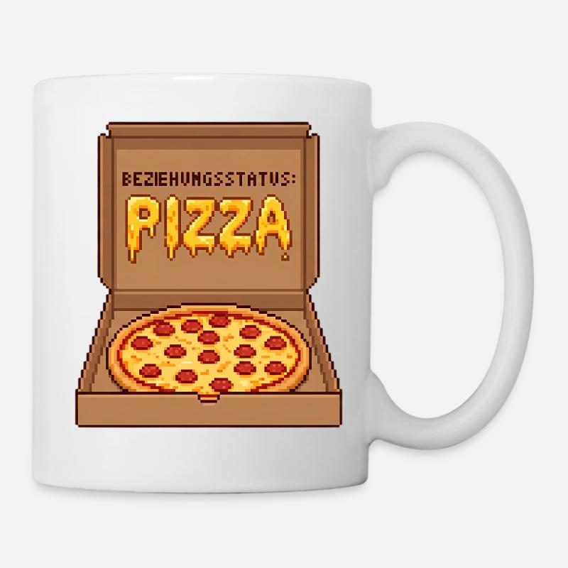 Beziehungsstatus Pizza Single Valentinstag - Tasse - Weiß