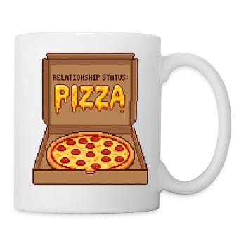 Relationship Status Pizza - Anti Valentine Gift - Tasse - Weiß - Rechts